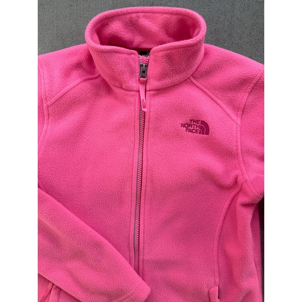The‎ North Face Girls Fleece Jacket Pink Full Zip Softshell Layer Size L 14/16